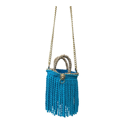 Mini Frinza basket with turquoise fringes