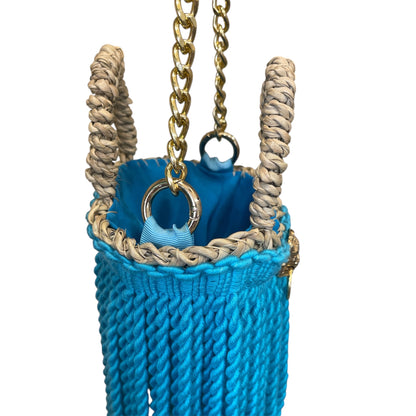 Mini Frinza basket with turquoise fringes
