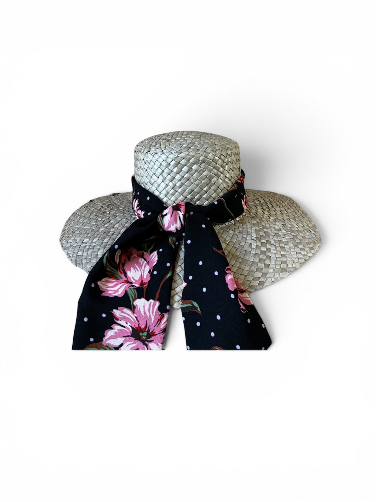Fuchsia raffia hat