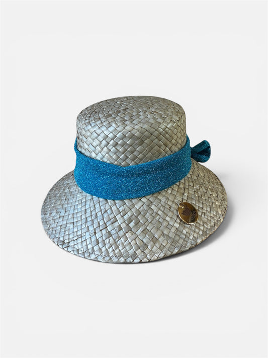 Fuchsia raffia hat