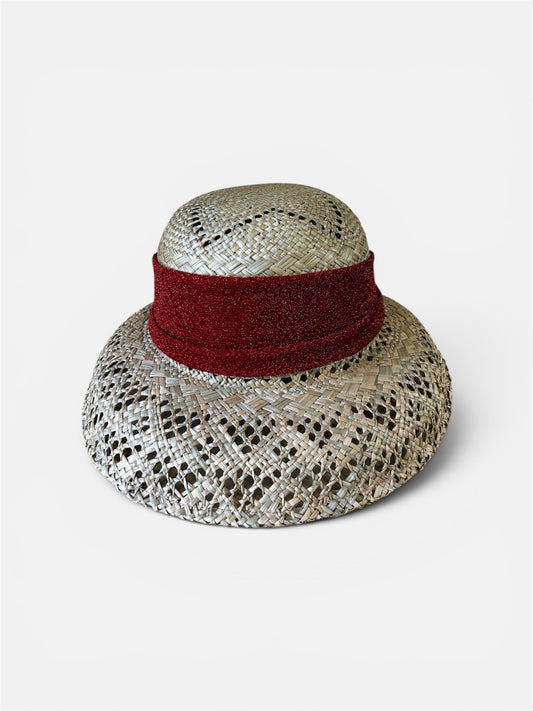 Fuchsia raffia hat