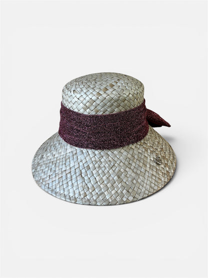 Fuchsia raffia hat