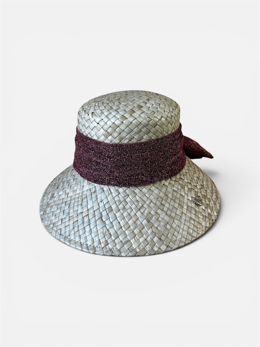 Fuchsia raffia hat