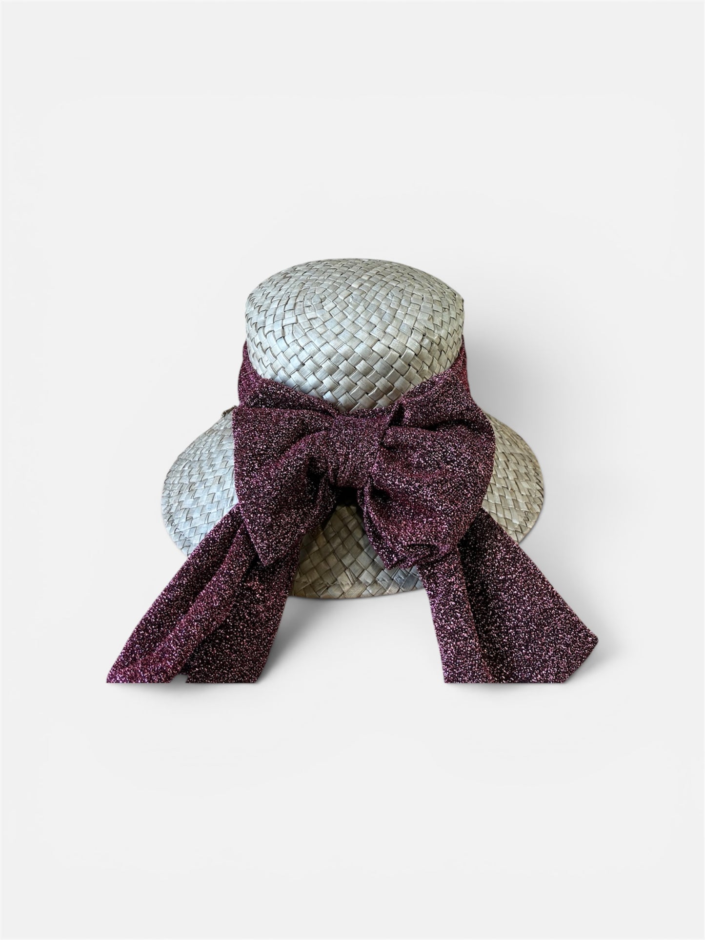 Fuchsia raffia hat