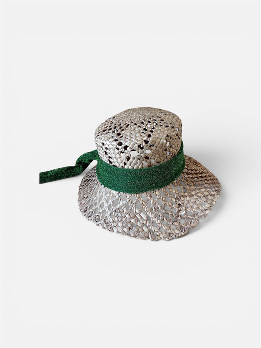 Fuchsia raffia hat