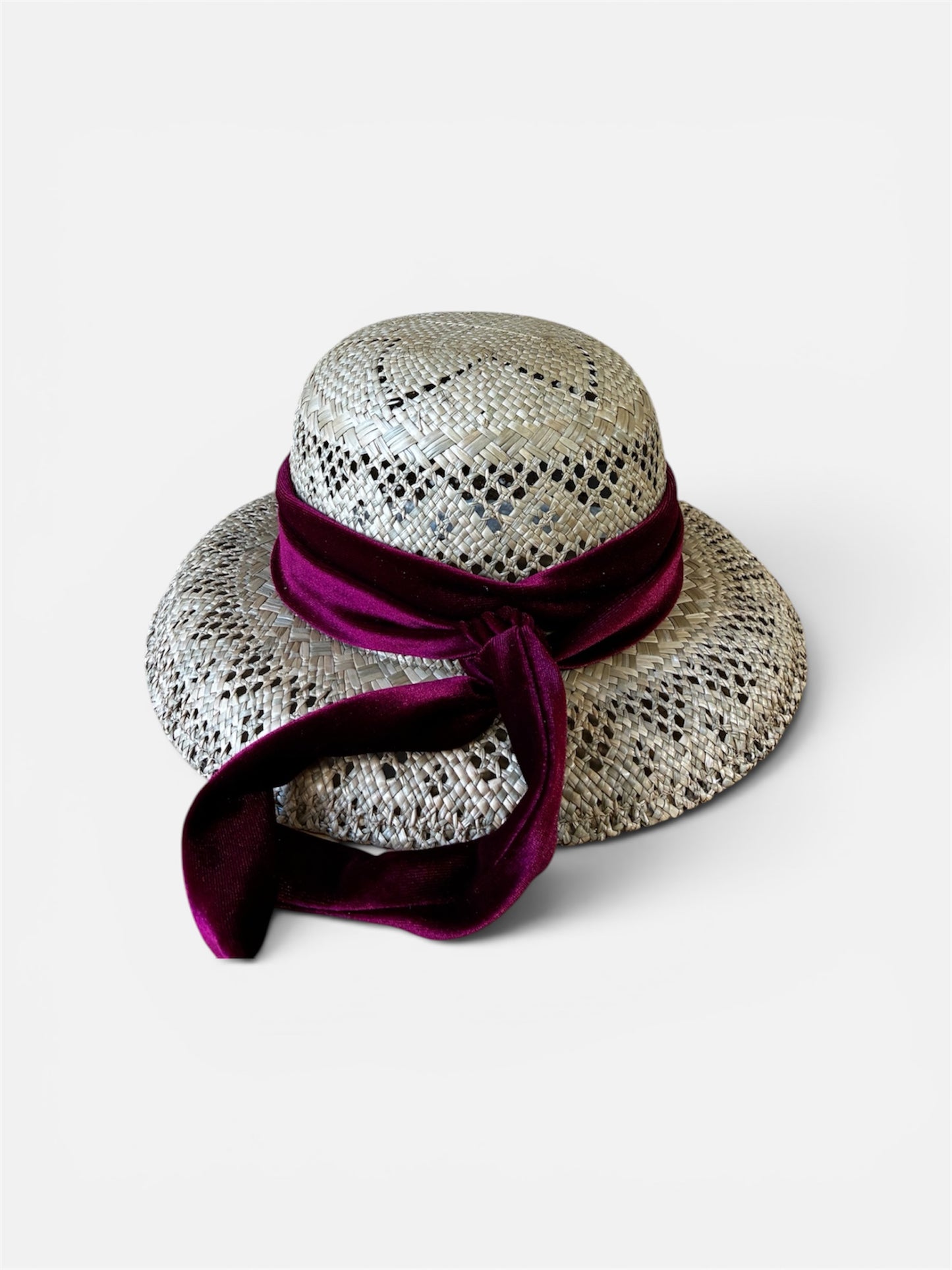 Fuchsia raffia hat