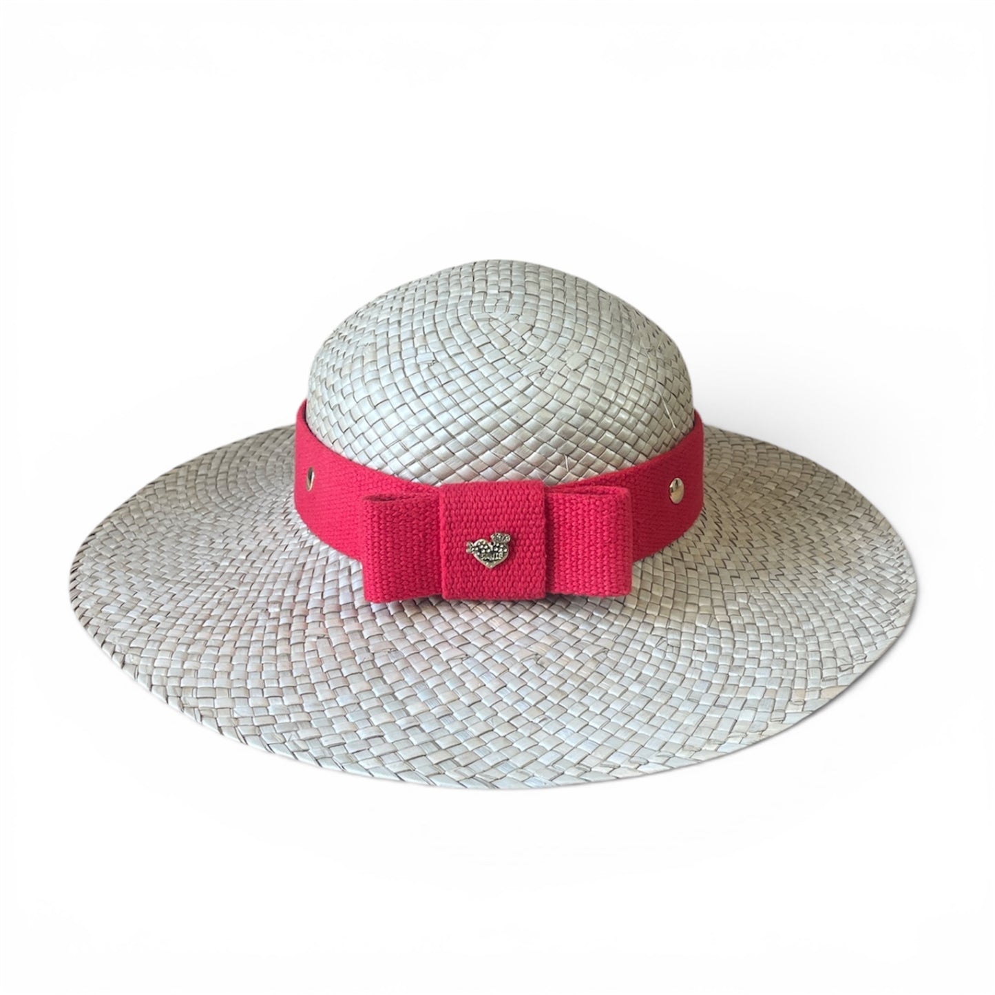 Fuchsia raffia hat