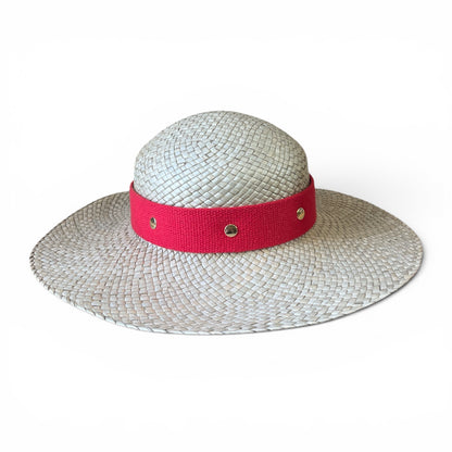 Fuchsia raffia hat