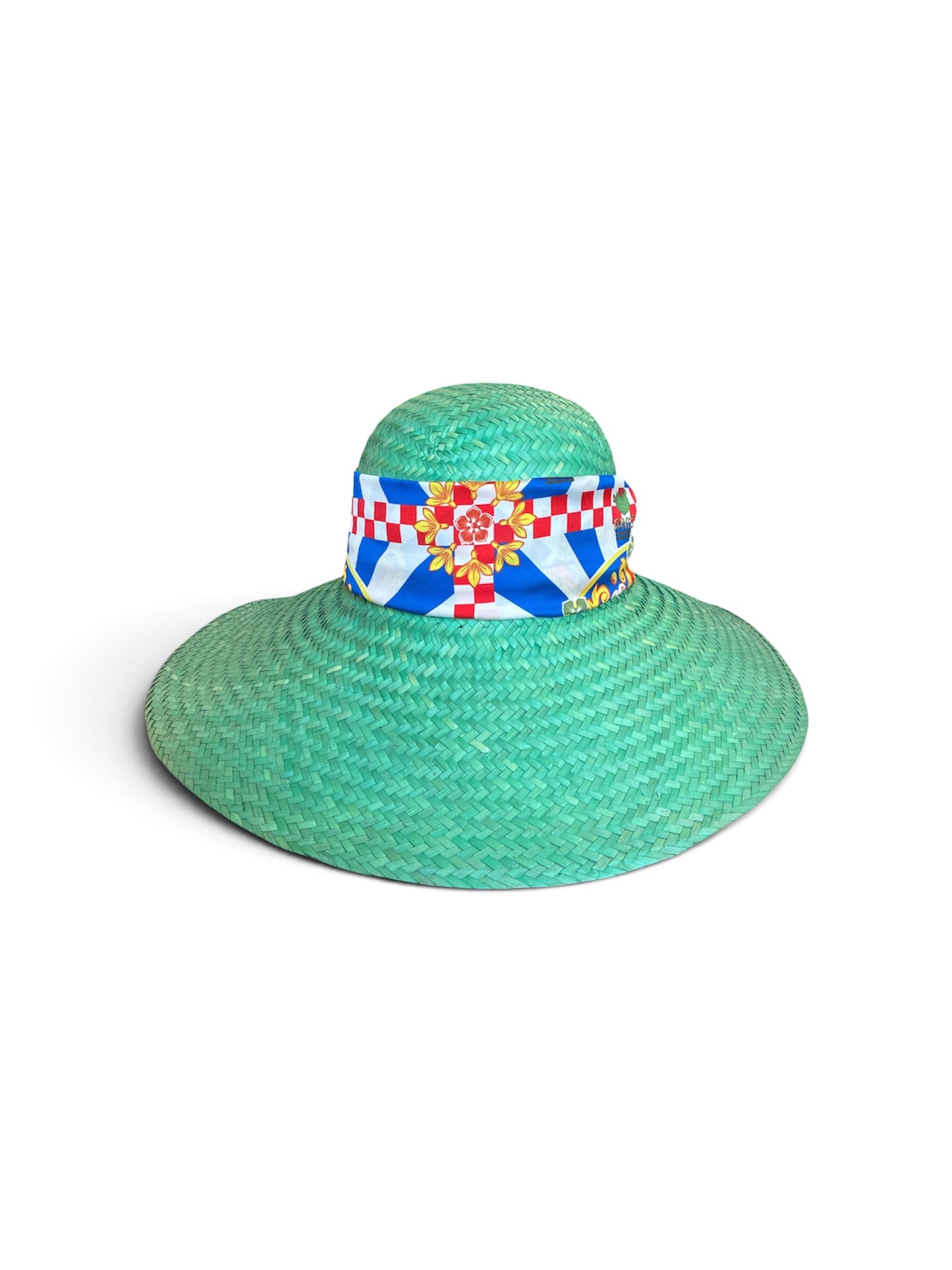 Cappello in paglia verde fascia sicily