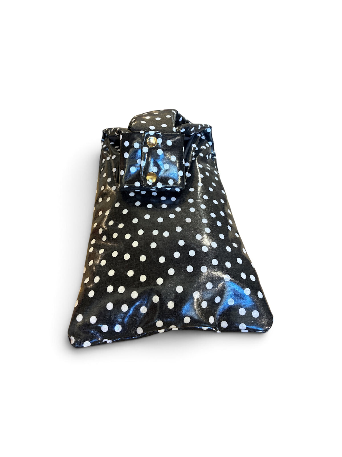 Borsa pochette pois nero/bianco
