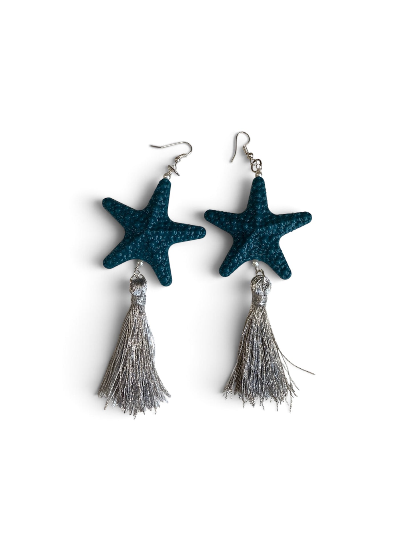 Orecchini Stella Marina azzurro nappe argento