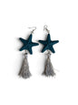 Orecchini Stella Marina azzurro nappe argento